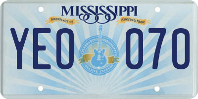 MS license plate YEO070