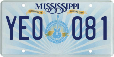 MS license plate YEO081