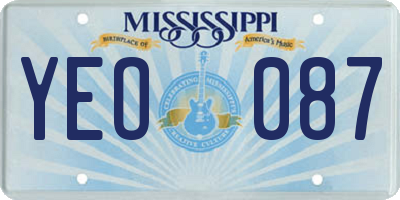 MS license plate YEO087