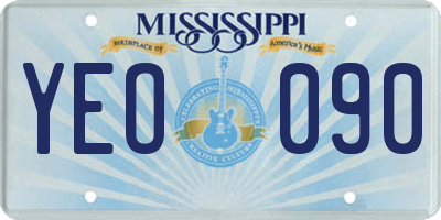 MS license plate YEO090
