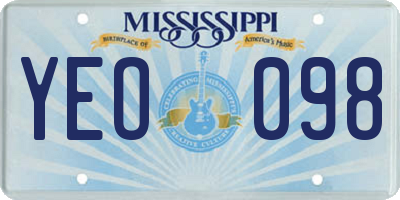 MS license plate YEO098