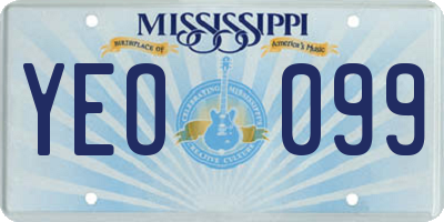 MS license plate YEO099