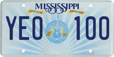 MS license plate YEO100