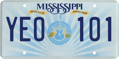 MS license plate YEO101