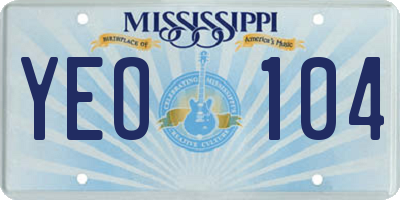 MS license plate YEO104