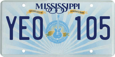 MS license plate YEO105