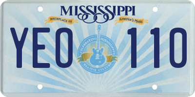 MS license plate YEO110