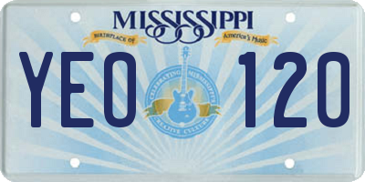 MS license plate YEO120