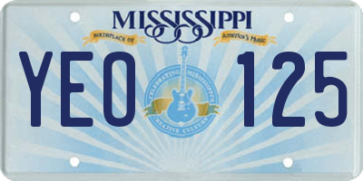 MS license plate YEO125