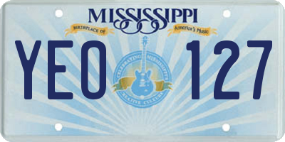 MS license plate YEO127