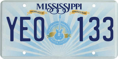 MS license plate YEO133