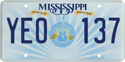MS license plate YEO137