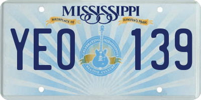 MS license plate YEO139