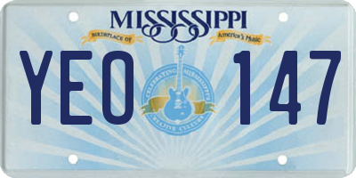 MS license plate YEO147