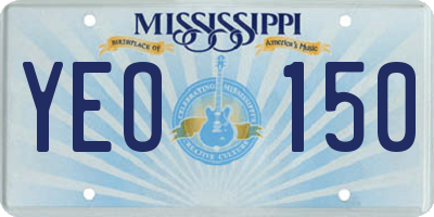 MS license plate YEO150