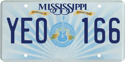 MS license plate YEO166