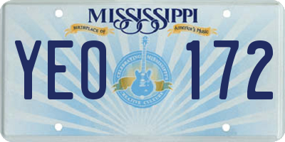 MS license plate YEO172