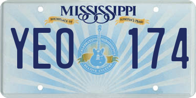 MS license plate YEO174