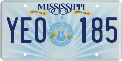 MS license plate YEO185