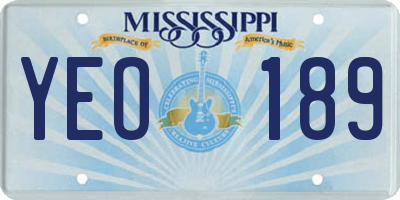 MS license plate YEO189