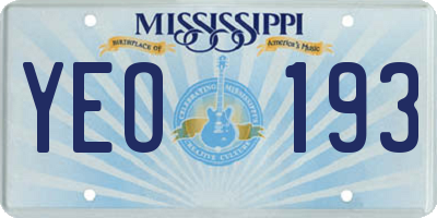 MS license plate YEO193