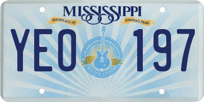 MS license plate YEO197