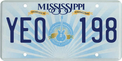 MS license plate YEO198