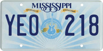 MS license plate YEO218