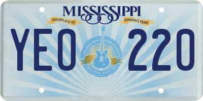 MS license plate YEO220
