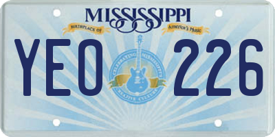 MS license plate YEO226