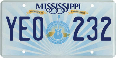 MS license plate YEO232