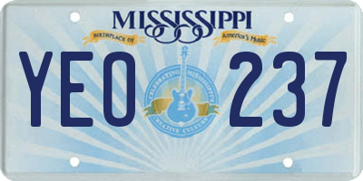 MS license plate YEO237