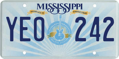 MS license plate YEO242