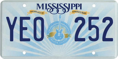 MS license plate YEO252