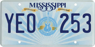 MS license plate YEO253