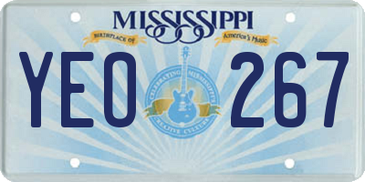 MS license plate YEO267