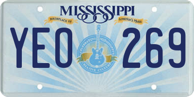 MS license plate YEO269