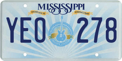 MS license plate YEO278