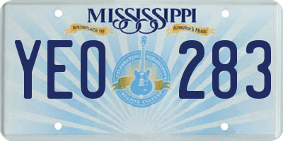 MS license plate YEO283