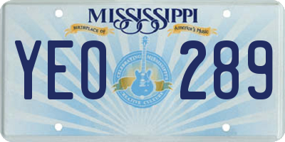 MS license plate YEO289