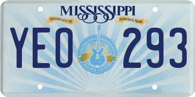 MS license plate YEO293