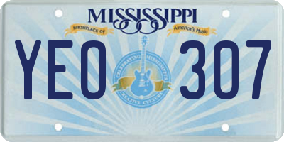 MS license plate YEO307