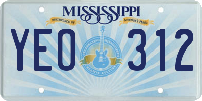 MS license plate YEO312