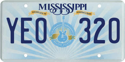 MS license plate YEO320