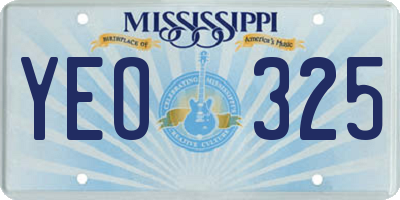 MS license plate YEO325