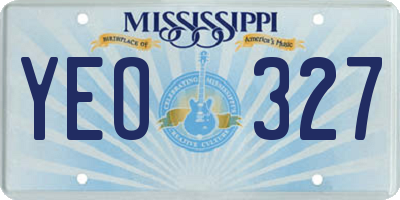 MS license plate YEO327