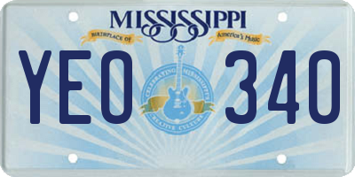 MS license plate YEO340