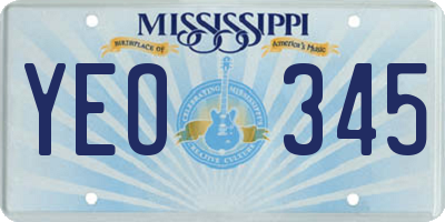 MS license plate YEO345