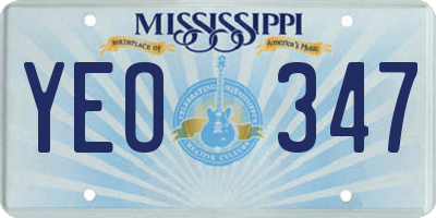 MS license plate YEO347