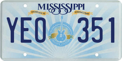 MS license plate YEO351